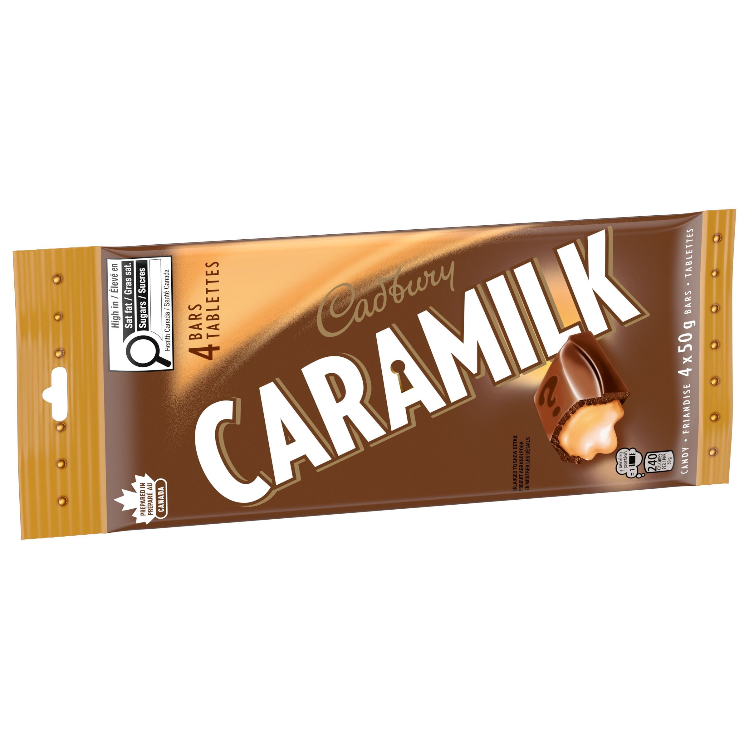 Cadbury Caramilk, Barres de Friandises Chocolatées, Emballage Multiple, Caramel, Lot de 4