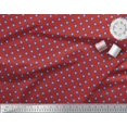 thumbnail image 2 of Soimoi Red Heavy Satin Fabric Blue Star Printed Craft Fabric by the Yard 54 Inch Wide, 2 of 3