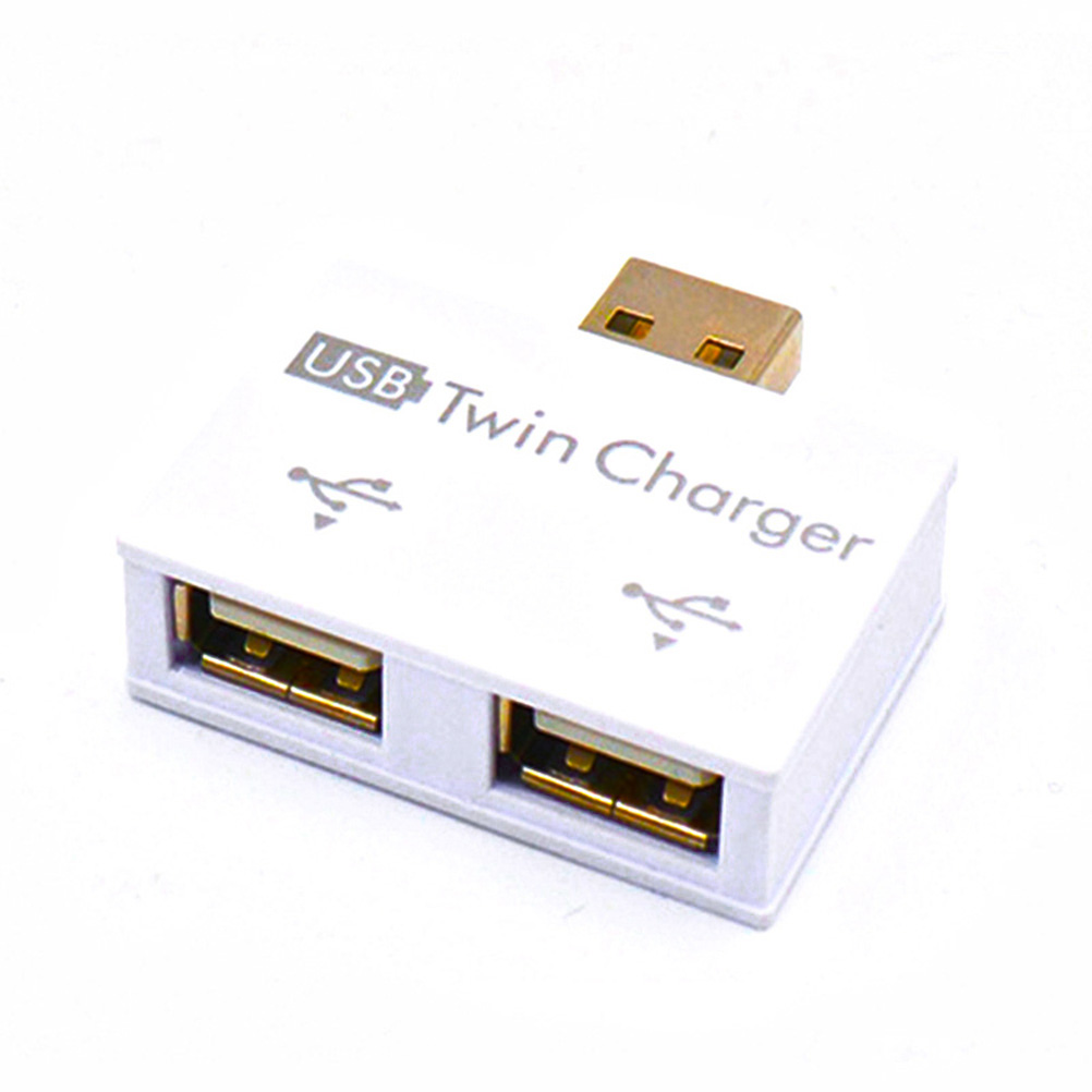 Hub Mini USB Hub 2 Port USB Twin Charger Splitter Adapter Converter for  PC USB Flash Drives