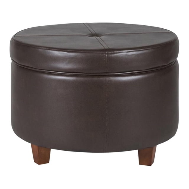 HomePop Grand Pouf de Rangement en Similicuir, Multipl
