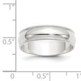 thumbnail image 4 of 14 Carats Or Blanc 6mm Poids Léger Milgrain Demi-Rond Taille de Bande 7, 4 of 4