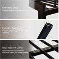 thumbnail image 3 of Honfach Full Size Metal Platform Bed Frame with Faux Leather Upholstered Button Tufted Headboard, Black, 3 of 9