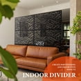 thumbnail image 2 of 72" H x 47" W Freestanding Metal Privacy Screen - Rustproof Weather-Resistant, 0.39" Gap Decorative Fence for Patio & Garden, 2 of 7