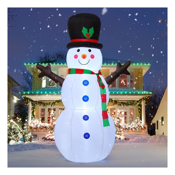 GOOSH 6 FT Inflatable Outdoor Snowman Holiday Decoration Blow Up Snowman with Branch Hand for Yard, Garden, Indoor & Outdoor Parties