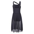 thumbnail image 4 of RUNQHUI Robe de Danse Lyrique Sans Manches pour Filles Justaucorps Color Block Fête Danse Noir 12, 4 of 8