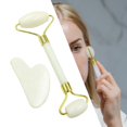 thumbnail image 3 of Anti Aging Jade Stone Roller Gua Sha Tools Kit for Face Eye Neck Skin Care, 3 of 7
