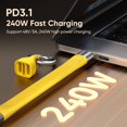 thumbnail image 3 of Fokuz Short Type C PD 240W USB 4.0 Type C Short /40Gbps Data Transfer60Hz Video Display3/4 For 1Phone16/15Ma Book/1Pad SeriesGalaxyAndroid Auto VR Device, 3 of 5