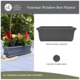 thumbnail image 4 of The HC Companies 24-Inch Venetian Window Planter Box with Drain Plug, Warm Gray, 4 of 8