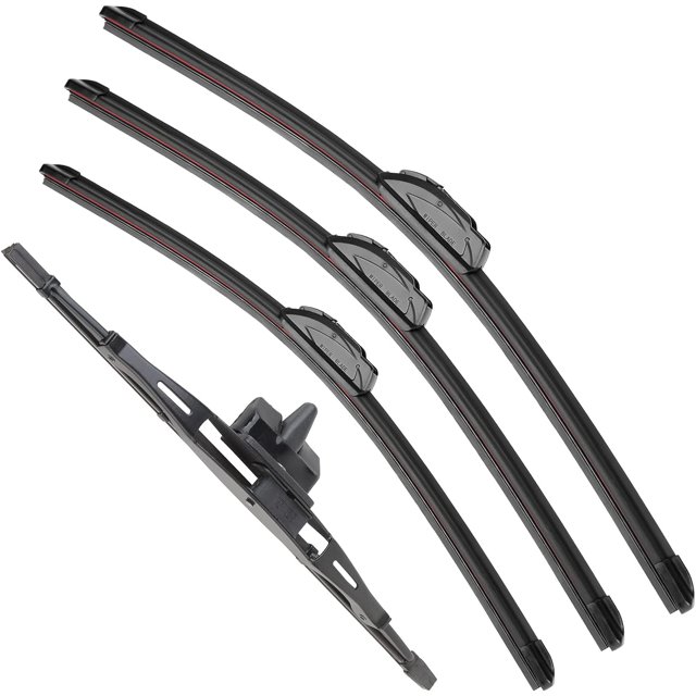 LAICAIW RAINTOK Windshield Wiper Blade Replacement for 2007-2014 Toyota FJ Cruiser Front Rear Windshield Wiper Blade-16"/14"/14"/10" (Set of 4) U/J HOOK
