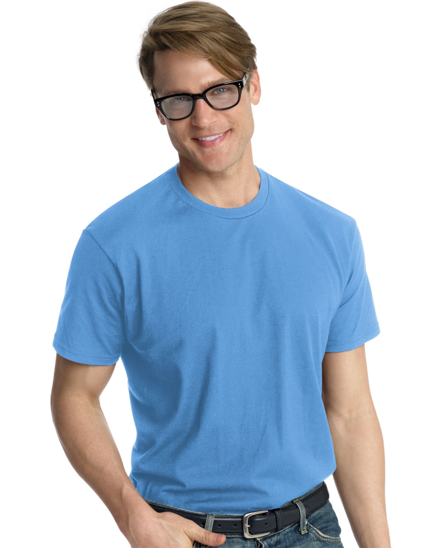 Hanes Nano-T T-shirt pour Homme, 3X, Bleu Caroline