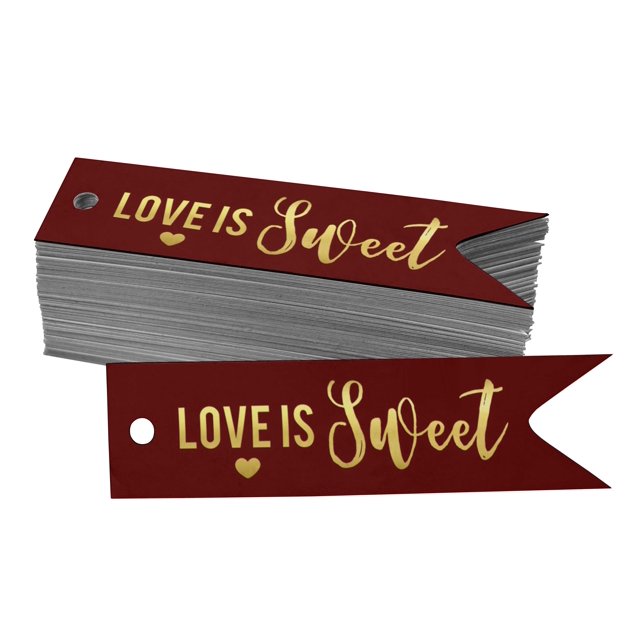 Inkdotpot Real Gold Foil Love Is Sweet Wedding Tags Favor Hang Paper Tags 100 Pieces