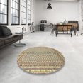 thumbnail image 3 of Ahgly Company Tapis d'Intérieur Carrés Abstraits Bruns Abstraits pour Aire, 7 Pieds Carré, 3 of 6