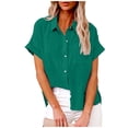 thumbnail image 1 of XMMSWDLA Chemise pour Femmes, T-Shirt Décontracté à Manches Courtes Imprimé à Col Rond Ample pour Femmes Vert Hauts d'Été pour Femmes, 1 of 1