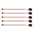 thumbnail image 3 of 5pcs Toothbrush Foundation Brush Pink Handle Soft Double Ended Makeup Eyeshadow Brush Cosmetic Tool, 3 of 14