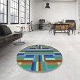 thumbnail image 4 of Ahgly Tapis d'Intérieur Lavable en Machine Carré Transitionnel Vert Émeraude, 3 Pieds Carré, 4 of 7