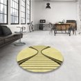 thumbnail image 4 of Ahgly Company Tapis d'Intérieur Lavable en Machine Carré Transitionnel Jaune Soleil, 3 Pieds Carré, 4 of 7