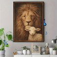 thumbnail image 4 of Lion And Lamb Religious Canvas Wall Art 15.75x11.81 Inches, 4 of 8