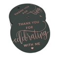 thumbnail image 1 of Inkdotpot Pack Of 50 Real Rose Gold Foil Paper Tags Thank You For Celebrating With Me Birthday Favor Hang Tags, 1 of 6