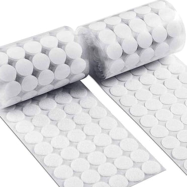 LSLJS 10mm Hook and Loop 250 Pairs Diameter Hook and Loop Self Adhesive Round, White Velcro