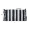 thumbnail image 2 of Microfibre Striped Bath Mat With Fringe Black 20X32, 2 of 4
