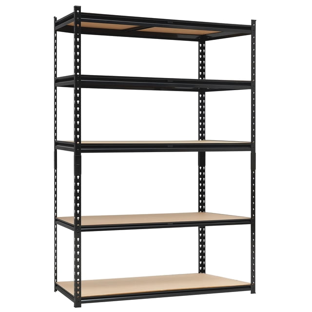 Étagère en Acier Robuste à 5 Niveaux, Étagère de Rangement Industrielle pour Garage de 72 Po H avec Tablettes Ajustables, Capacité de Charge Totale de 2000 Lb