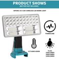 thumbnail image 2 of Lampe de Travail pour Bosch 18V Batterie, 3300LM Lampe de Travail LED Sans Fil Rechargeable Portable Bosch Flood, Port USB, pour Réparation de Voiture Randonnée Camping Garage avec 3 Modes & 110° de Pivotement, 2 of 7
