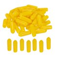 thumbnail image 1 of Unique Bargains 100 Pcs Capuchons d'Extrémité en Caoutchouc 4 mm Couvercle PVC Vinyle Protecteur de Filetage de Vis Capuchons Ronds pour Tablette en Fil Jaune, 1 of 5