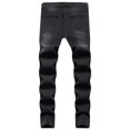 thumbnail image 2 of Kmbangi Men Casual Jeans+Solid Color Long Trousers with Broken Holes, 2 of 9