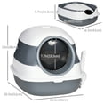 thumbnail image 3 of PawHut Cat Litter Box with Lid, Covered Litter Box w/ High Sides, White, 3 of 9