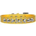 thumbnail image 1 of Collier Croco Double Cristal et Pointes pour Chien Jaune Taille 12, 1 of 1