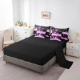 thumbnail image 3 of YST Girly Gymnastics 7pcs Comforter Set Black Pink Bed in a Bag, Full, 3 of 4