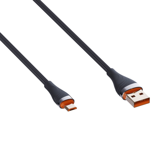 axGear Câble Micro USB de Synchronisation de Données à Chargement Rapide en Nylon Tressé 6,5 Pi 2 m Micro-Câble. un Câble USB vers Micro-Câble durable avec une Conception Tressée en Nylon, Doté d'Une Longueur de 6,5 Pieds (2 Mètres). le Câble Comprend un Connecteur Mâle USB-A et un Connecteur Micro-Câble, Conçu pour une Recharge Rapide et un Transfert de Données jusqu'à 480 Mbps. le Câble Noir Est Résistant aux Stress, Sans Enchevêtrement et Convient à Divers Appareils Micro-Câble. Idéal pour un Usage Quotidien