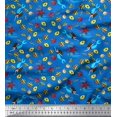 thumbnail image 1 of Soimoi Modal Satin Fabric Fish,Mermaid & Starfish Ocean Printed Craft Fabric by The Yard 42 Inch Wide, 1 of 3