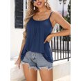 thumbnail image 3 of Charmo Womens Flowy Pleated Camisole Built in Bra Adjustable Straps Loose Tank Tops S-3XL, 3 of 6