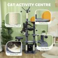 thumbnail image 4 of PawHut Arbre à Chat 71 Pouces avec Poteaux à Gratter, Condo, Lit, Gris Foncé, 4 of 10