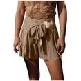 thumbnail image 1 of Timegard Cotton Linen Shorts for Women Elastic High Waisted Drawstring Smocked Flowy Beachwear Shorts, 1 of 7