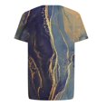 thumbnail image 5 of Qertyioot Hauts pour Femmes Adulte Mode Femme Col Rond Manches Courtes Hauts T-Shirt Imprimés Blouse Ample, 5 of 5