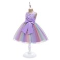 thumbnail image 4 of Robes de Fête pour Filles Tout-Petits Filles Filet de Couleur Nœud Papillon Robe de Fête d'Anniversaire Fleurs Robes pour Enfants Robes d'Anniversaire pour Filles Petites Filles Robes, 4 of 9