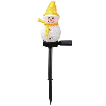 XYAIYT Snowman Ground Stake Outdoor Christmas Lights Lights Solar Powered Led Rechargeable Battery Ip44 Weatherproof Auto Off Yard Garden Courtyard 6.3In Orange