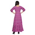 thumbnail image 3 of Moomaya Printed Round Neck 3/4 Sleeve Long Maxi Dress With Drawstring Waist, 3 of 3