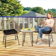 thumbnail image 4 of Gymax 3PCS Rattan Patio Conversation Set Bistro Chat Set w/ Black Cushion, 4 of 10