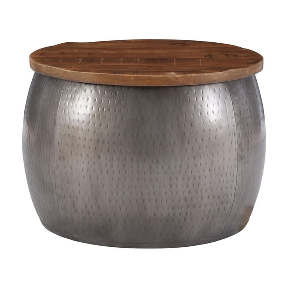 Rivera Large Drum with Storage, Silver