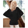 thumbnail image 3 of Chandail en Tricot à Épaules Dénudées à Manches Longues pour Femme, Coupe Ample, Uni, 3 of 6
