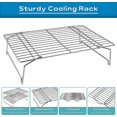 thumbnail image 3 of Cooling Baking Rack 4-tier Stackable Stainless Steel Wire Baking Cooking Racks Set For Cookie, Pizza, Cup Cake, Raised & Folding Feet, Oven Safe & Dis, 3 of 5