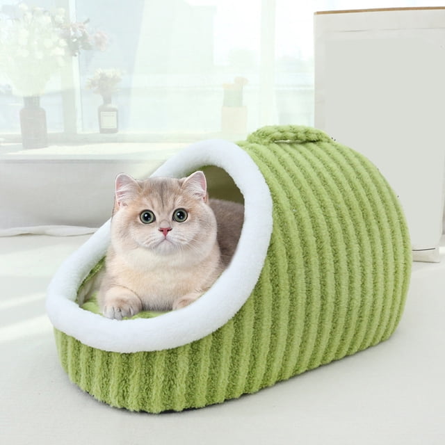 Jpxdew Grand Lit pour Animaux, Conception Semi-Fermée, Lavable, pour Chats, Chiens, Portable, 18x12x10 Pouces