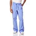 thumbnail image 1 of KOI Men's Big Tall James Elastic Scrub Pants with Zip Fly and Drawstring Waist, True Ceil, 2X/Short, 1 of 2