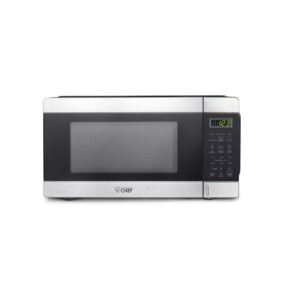 1.1 Cu Ft Microwave with 10 Power Levels, Small Microwave with Push Button, 1000W Countertop Microwave