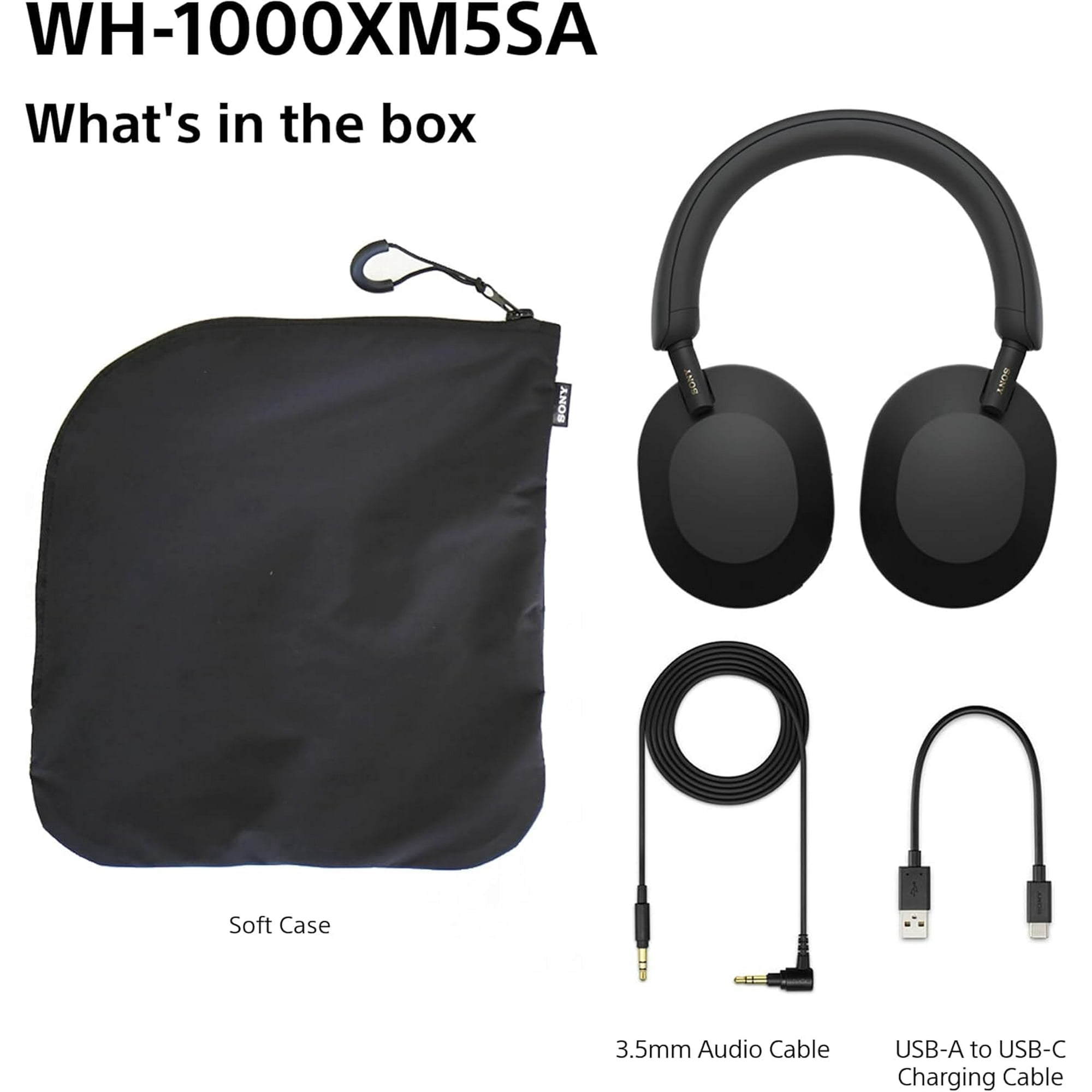 SONY WH-1000XM5SA ソフトケース付き　海外限定SAモデル Sony WH-1000XM5SA Premium Noise Cancelling Wireless Over-Ear