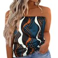 thumbnail image 1 of CHUANK Womens Summer Off Shoulder Leopard Print Bandeau Strapless Blouse Tops, 1 of 4