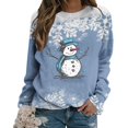 thumbnail image 4 of Pulls- pulls- Pull-Down Épaule Col Rond Manches Longues Noël Tricot Sweat-Shirts Floraux Décontractés Tops pour Automne/printemps/hiver Rouge L, 4 of 7